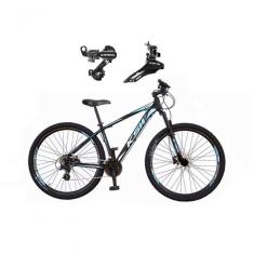 Imagem de Bicicleta Aro 29 Ksw Xlt Alumínio 24v Câmbios Shimano Garfo Suspensão - Preto/azul Tam.19
