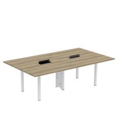Imagem de Mesa Reunião 240cm X 140cm Mrcpb2414 Nogueira casblanca/Branco