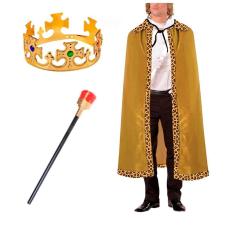 Imagem de Fantasia Completa Capa Rei Dourada Adulto Cosplay Imperador Realeza Traje Manto Príncipe Festa de Aniversário Debutante