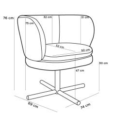 Imagem de Kit 02 Poltronas Decorativas Melissa Base Xis Giratória B-304 Veludo  Marinho - Domi