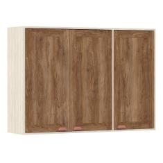 Imagem de Armário Aéreo de Cozinha 120 cm 3 Portas 5 Prateleiras Sofia Luciane Móveis