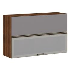 Imagem de Armário Aéreo 120cm 2 Portas Prata Dourado Com Cinza Puro