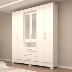 Imagem de Guarda Roupa Casal 178,80cm 6 Portas 3 Gavetas Capelinha Com Espelho 1