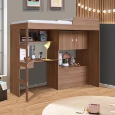 Imagem de Cama Solteiro Multifuncional Com Estação De Trabalho Montana Isak Shop Jm