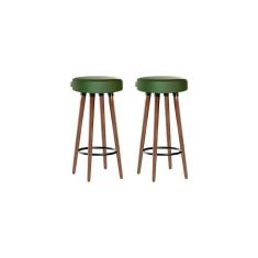 Imagem de Kit 2 Banquetas Moderna Alta Roma Slim Verde 70cm