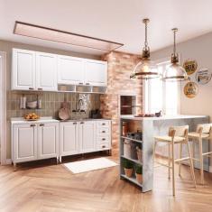 Imagem de Armário De Cozinha Compacta 4 Peças E Bancada Gourmet Cristal Luciane