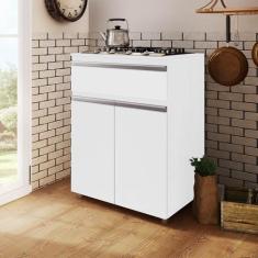 Imagem de Balcão Para Cooktop 4 Bocas 70cm 2 Portas 1 Gaveta Branco Movelbento