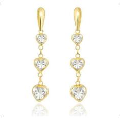 Imagem de Brinco Com Pedras de Zircônias Ouro 18K - Dream Factory Jóias