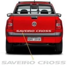 Imagem de Faixa Tampa Traseira Saveiro Cross 2011, 2012 e 2013 Adesivo Prata