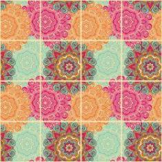 Imagem de Adesivo de ejo Floral Boho 10x10 cm com 50un