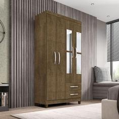 Imagem de Guarda Roupa Solteiro Aspen 4 Portas 2 Gavetas Com Espelho I01 - Cliqu