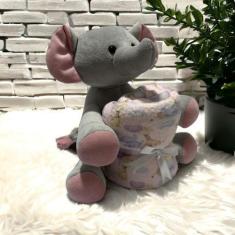 Imagem de Kit Bichinho De Pelucia Com Mantinha Para Bebe - Miguel Baby, Elefante