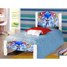Imagem de Cama Montessoriana Solteiro Infantil Sonic Adesivada com Colchão 