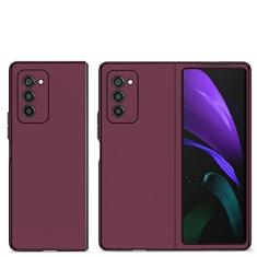 Imagem de Para Samsung Galaxy Z Fold 5 4 Capa à prova de choque com anel magnético e suporte de suporte capa traseira para Galaxy Z Fold 3 1 2 5G, sem anel vermelho escuro, para Galaxy Z Fold1