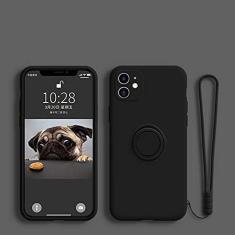 Imagem de Capa de suporte de telefone com anel de silicone líquido para Samsung Galaxy S23 Ultra Plus S22 S21 FE S10 S10E S8 S9 Plus Capa protetora, preta, para S9