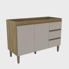 Imagem de Armário Balcão de Cozinha 120cm com 2 Portas e 3 Gavetas 2407