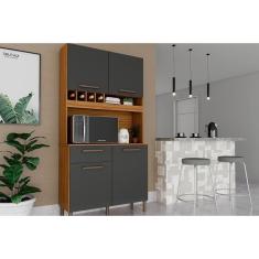 Imagem de Cozinha Completa Pinot 4 Portas E 1 Gaveta 73cm Amendoa/chumbo - Ronipa