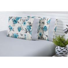 Imagem de Jogo Lençol Solteiro King 2 Peças 180 Fios Floral Cinza