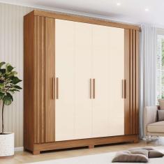 Imagem de Guarda-roupa 6 Portas 3 Gavetas Heitor Marrom e Off White