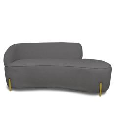 Imagem de Sofá 3 Lugares Orgânico 180cm Pé Ferro Dou Morgan Bouclê L01 - D`rossi Cor Grafite