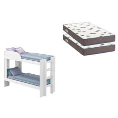 Imagem de Beliche Cimol Bia+2 Colchões Ortobom D33 Light Branco