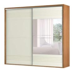 Imagem de Guarda-Roupa Casal Com Espelho Caribe 2 Pt 4 Gv Freijó E Off White 267