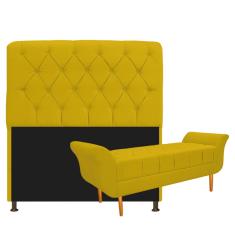 Imagem de Kit Cabeceira Lady e Recamier Ari 160 cm Queen Size Corano  - Amarena Móveis