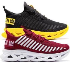 Imagem de Kit 2 - Tênis Masculino Jaguar Oldsen Academia Corrida Fitness