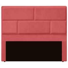 Imagem de Cabeceira Casal Estofada Para Cama Box Jade Veludo Cor Rose