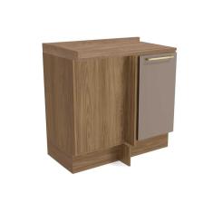 Imagem de Balcão de Cozinha Modulado Botanic M625 Canto Reto 1 Porta c/Tampo 98cm Nogueira/Fendi/Nogueira - Kappesberg