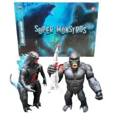 Imagem de Bonecos Articulados de Brinquedo Godzilla VS King Kong Coleção Rei dos