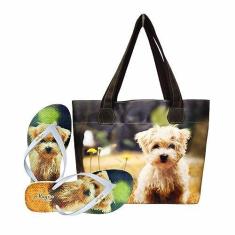 Imagem de Bolsa Com Chinelo Feminino Cachorro Magicc Bolsa
