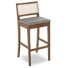 Imagem de Banqueta Alta Desmontável Herval Nat, Sintético Facto Cinza