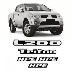 Imagem de Kit Adesivos Emblema L200 Triton Hpe V6 Flex 2010 Resinados