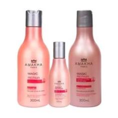 Imagem de Kit Capilar Shampoo Condicionador Finalizador Amakha Paris