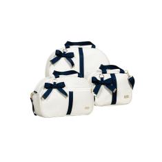 Imagem de Kit de bolsas 03 pc Lyssa Baby coleção laço cor marfim com marinho
