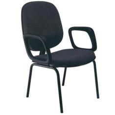 Imagem de Cadeira Diretor Com Braços Base Fixa Com 4 Pés Linha Uno Preto - Desig