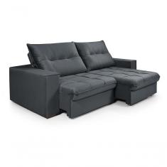 Imagem de Sofá Cancún 2,50 3 Lugares Império Estofados Veludo Veludo Grafite 163