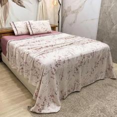 Imagem de Jogo Cama Lençol King Colonial Percal 300 Fios 4 Peças Nude - Casa Sho