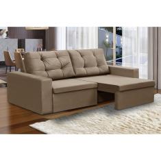 Imagem de Sofá Retrátil 2 Lugares 1,80m Lia Suede Capuccino Madelina Decor