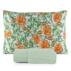 Imagem de Jogo De Lençol De Casal 3 Peças Estampado 100% Algodão De Malha  - Emi