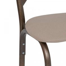 Imagem de Conjunto de Mesa Tampo em Vidro com 4 Cadeiras Karina Ciplafe Bronze/Linho Bege