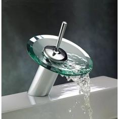 Imagem de Torneira Banheiro Misturador Monocomando Cascata Vidro