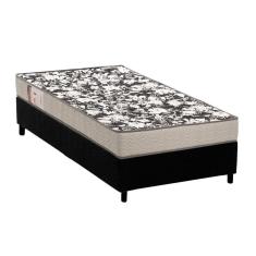 Imagem de Cama Box Solteiro: Colchão Espuma Ortobom Physical Ultra Resistente + Base crc Suede Black(88x188)