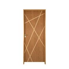 Imagem de Kit Porta De Madeira 62 X 2.10 Friso Agatha Bat. Misto 14cm Fech. Wc Dourada Lado Direito - Hale