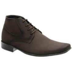 Imagem de Bota Social Masculina Nobuck Bico Quadrado Casual Conforto