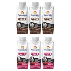 Imagem de Kit Com 12 Bebidas Whey Piracanjuba 250ml 6 Cacau/6 Frutas