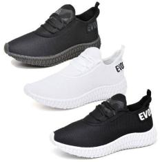 Imagem de Tênis Esportivo Academia Masculino Colmeia- 3 Pares Preto - Evoltenn