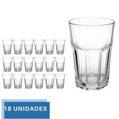 Imagem de Copo de vidro 350ml Drinks Vitamina Transparentes kit 18Un