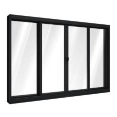 Imagem de Janela de Aço de Correr Central 4 Folhas 100x150cm Aço Pronto Riobras